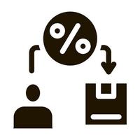 Man Save Percent Icon Vector Glyph Illustration