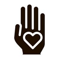 Volunteers Support Hand Love Vector Icon