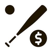 Baseball Bat with Ball Betting Icon Vector Illustration