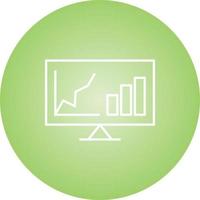 Beautiful Analytics On Screen Line Vector Icon