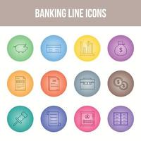 Unique Banking Line icon set vector