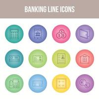 conjunto de iconos de línea bancaria única vector