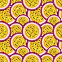 Seamless pattern background of passion fruit slice vector