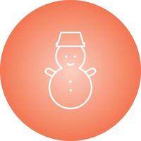 Beautiful Snowman Line Vector Icon