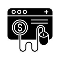 pago por clic icono de vector