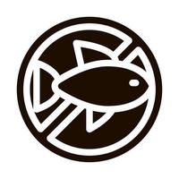 icono de vector de pescado de señal libre de alérgenos