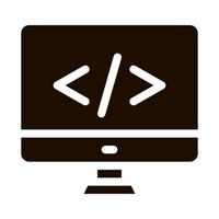Coding Computer Monitor Vector Icon