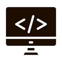 Coding Computer Monitor Vector Icon