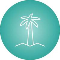 Beautiful Coconut Tree Line Vector Icon