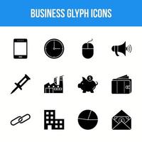 Unique Business Glyph icon set vector