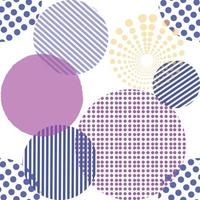 Abstract purple pantone seamless pattern, circle round shape shiny sphere backdrop, modern fabric print template. vector