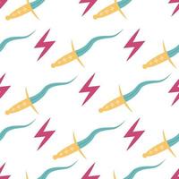 Witches school of magical objects seamless pattern in flat style. vector
