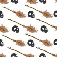 Witches school of magical objects seamless pattern in flat style vector