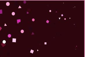 Light Pink vector background with triangles, circles, cubes.