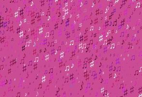 Light Pink vector pattern with music elements.