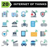 Internet of things icon set include hospital, clinic, internet of things, ambulance, car, tomography, microscope, virus, shield, protection, tube, test, building, bank, projector, calculator, console