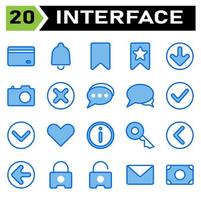 User interface icon set include bank, debit, payment, card, transaction, bell, alarm, ring, reminder, alert, wake, tag, maker, bookmark, label, offer, star, favorite, bottom, arrows, direction vector