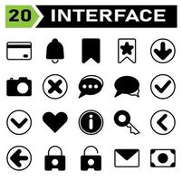 User interface icon set include bank, debit, payment, card, transaction, bell, alarm, ring, reminder, alert, wake, tag, maker, bookmark, label, offer, star, favorite, bottom, arrows, direction vector