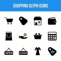 conjunto de iconos de glifo de compras único vector