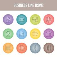 Unique Business Line icon set vector