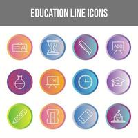 Unique Education Line icon set vector