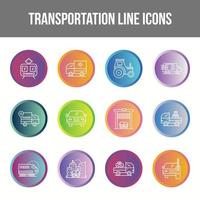 Unique Transportation Line icon set vector