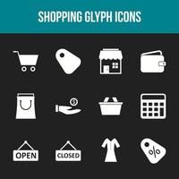 Unique Shopping Glyph icon set vector