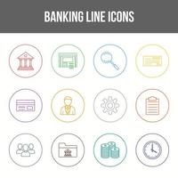 Unique Banking Line icon set vector