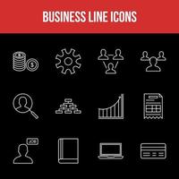 Unique Business Line icon set vector