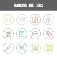 Unique Banking Line icon set vector