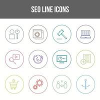 Unique SEO Line icon set vector