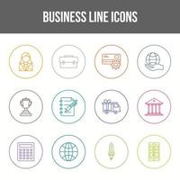 Unique Business Line icon set vector