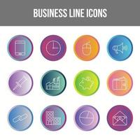 Unique Business Line icon set vector