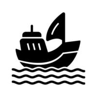 icono de vector de barco