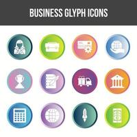 Unique Business Glyph icon set vector
