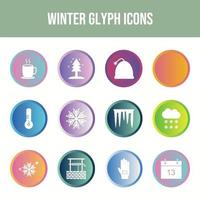 Beautiful Winter vector icon set