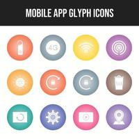 12 Mobile App Vector Icons in One Set