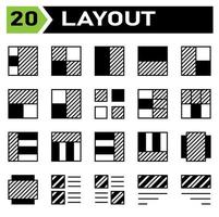 Layout icon set include layout, grid, dashboard, interface, user interface, align, template, design, flayer, graphic, cover, poster, vector, banner, creative, concept, brochure, abstract, modern, bus vector