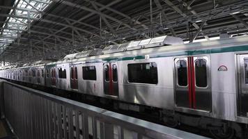 10 January 2023, Dhaka-Bangladesh. The Dhaka Metro Mass Rapid Transit MRT High-Speed electric train on the platform video