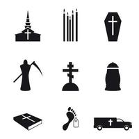 Set of isolated icons on a theme death vector