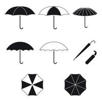 Set of isolated icons on a theme umbrella vector