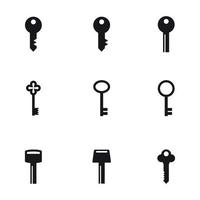 isolated simple black keys icons on white background vector