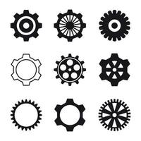 Set of isolated simple black icons on a theme gears vector