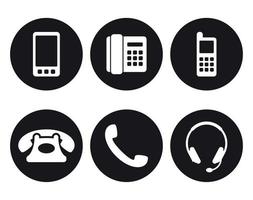 Set of isolated icons on a theme phone call vector