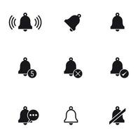 Set of isolated black icons on a theme bells vector
