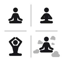 Set of isolated icons on a theme yoga vector