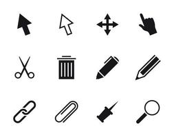 Set of isolated icons on a theme Select, modify signs vector