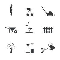 Set of isolated icons on a theme garden vector