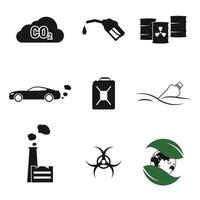 Set of isolated icons on a theme pollution vector