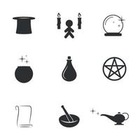 Set of isolated icons on a theme magic vector